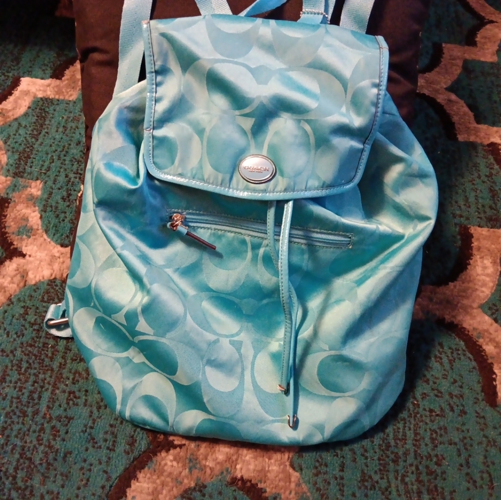 Coach Blue Backpack - Picture 2 of 8
